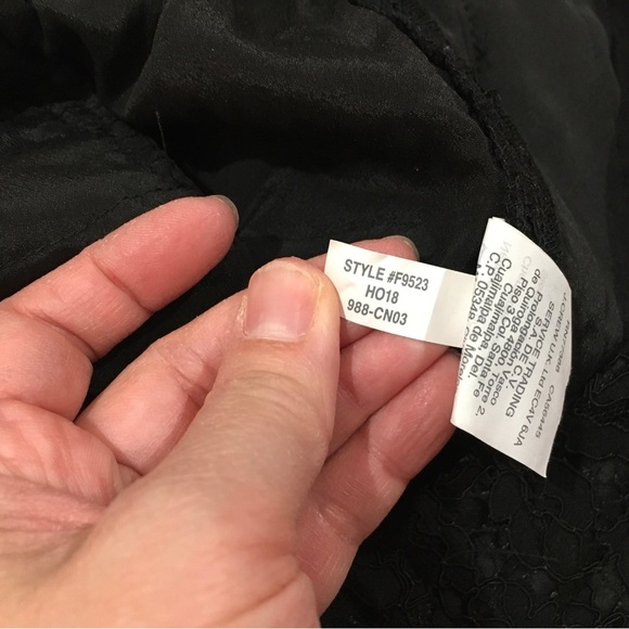 J.Crew Women’s 10T Lace Pull On Pants High Rise  Straight Leg Ankle Black #F9523 - Picture 4 of 9